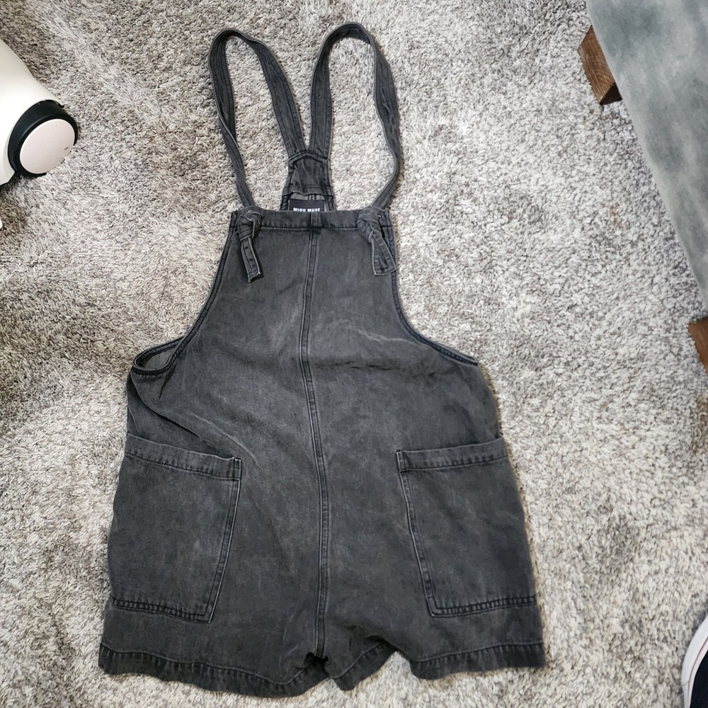 Miou Muse Shortall Romper Womens Small Black Tencel Blend MMR1231 Summer Beach